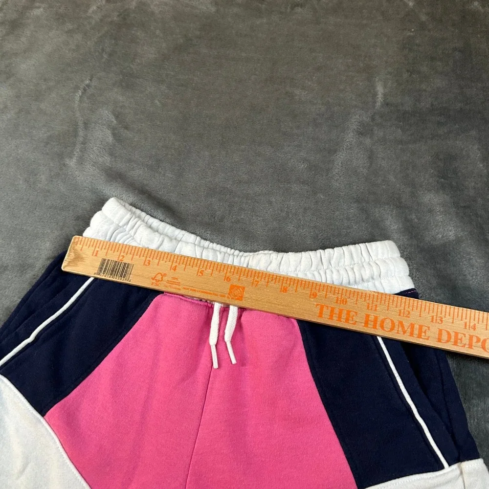 Justice Sweat Shorts Color‎ Block Drawstring Waist Pink Blue Girls Medium (10)